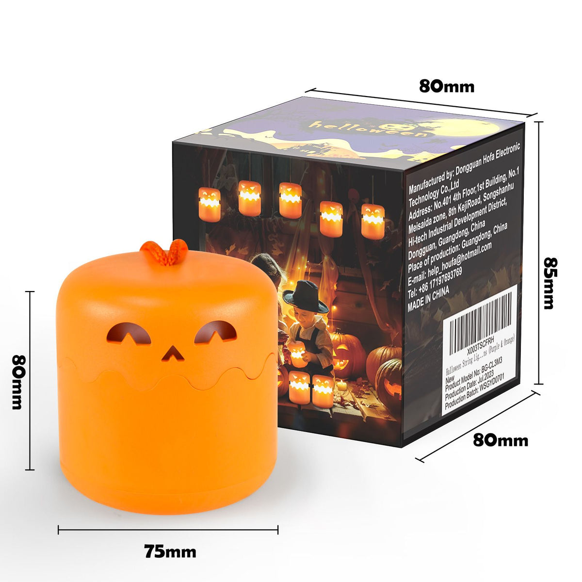 Built in 1800ma lithium battery Halloween fun hand-held pumpkin lantern decoration supplies