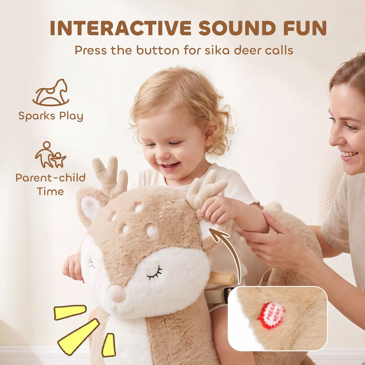 Deer-Inspired Toddler Rocker