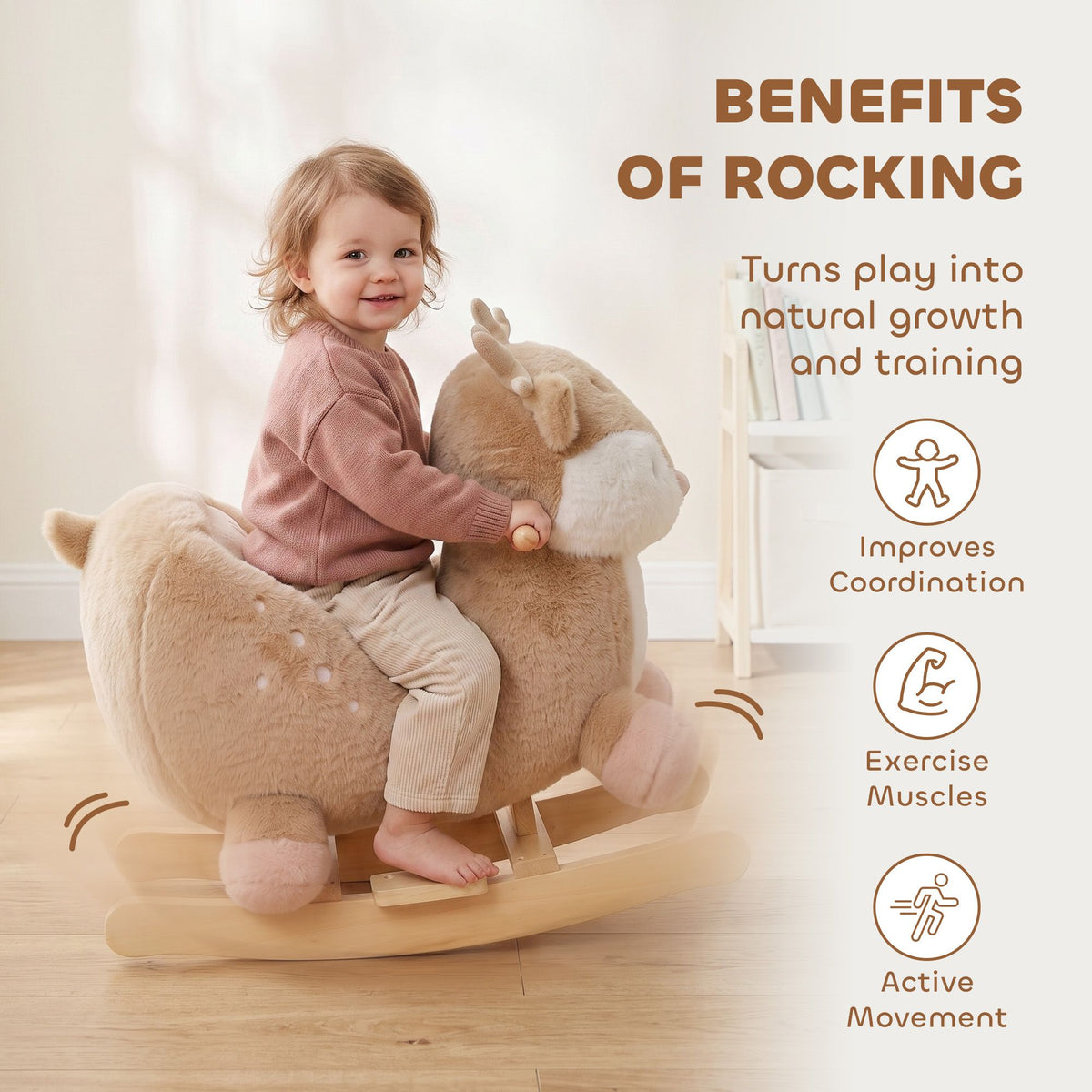 Deer-Inspired Toddler Rocker