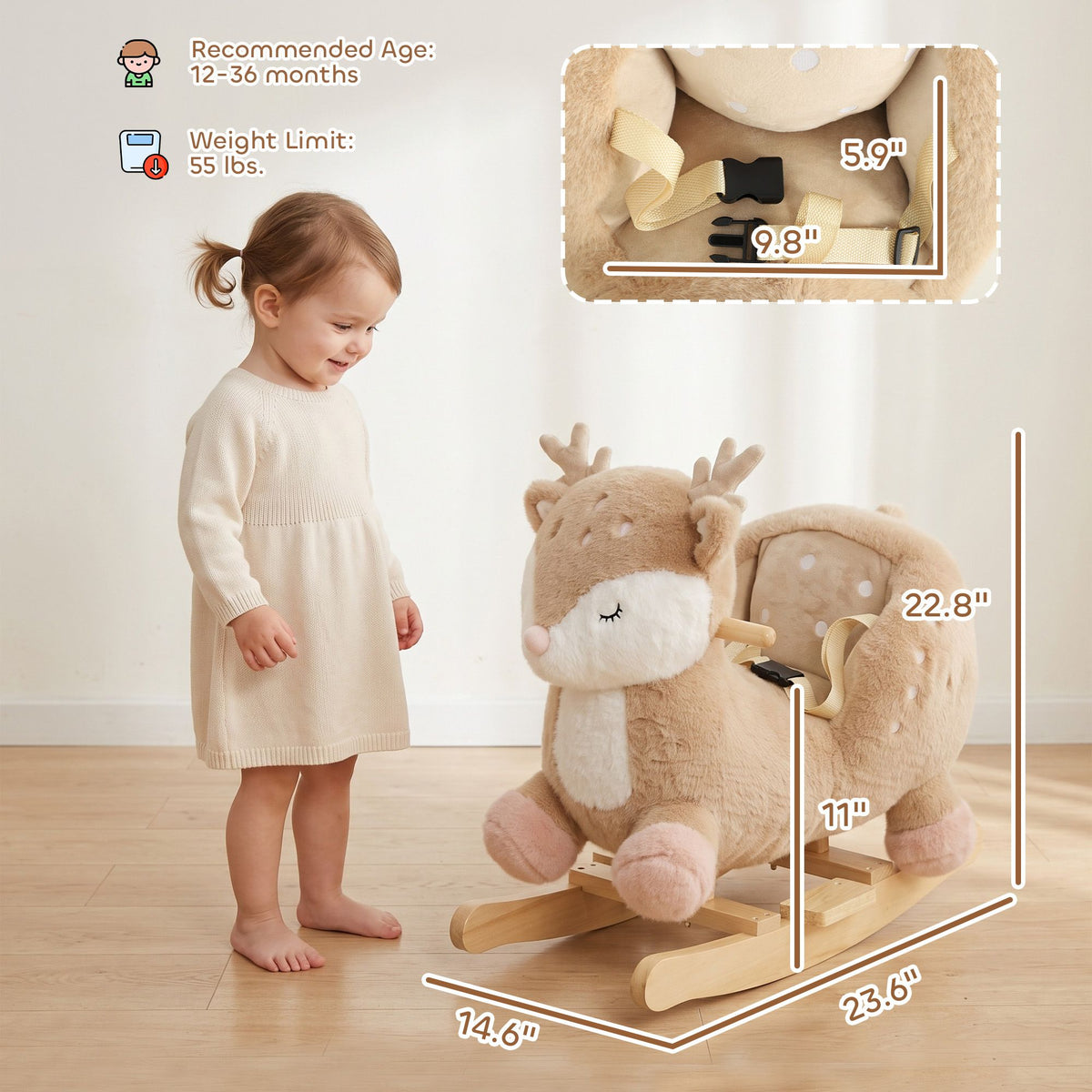 Deer-Inspired Toddler Rocker